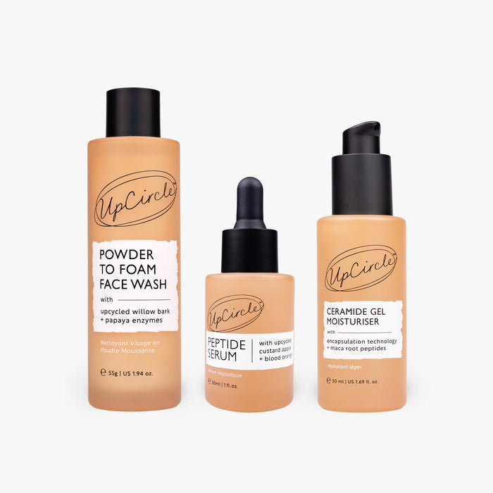 small product image-1,The Menopause Skin Set: Face Wash, Peptide Serum + Ceramide Gel Moisturiser
