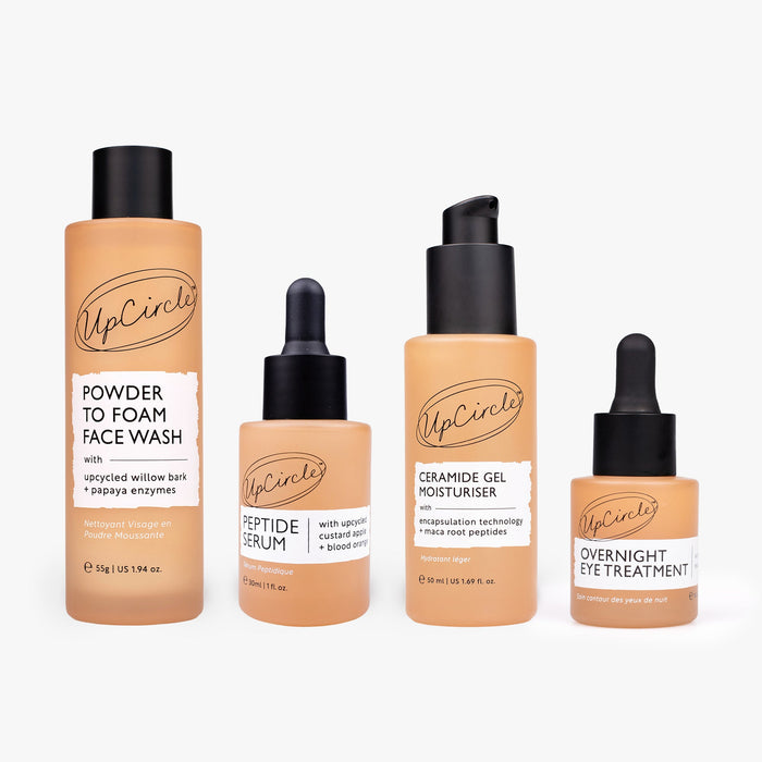 small product image-1,The Menopause Skin Set: Powder to Foam Face Wash, Peptide Serum, Ceramide Gel Moisturiser and Overnight Eye Treatment